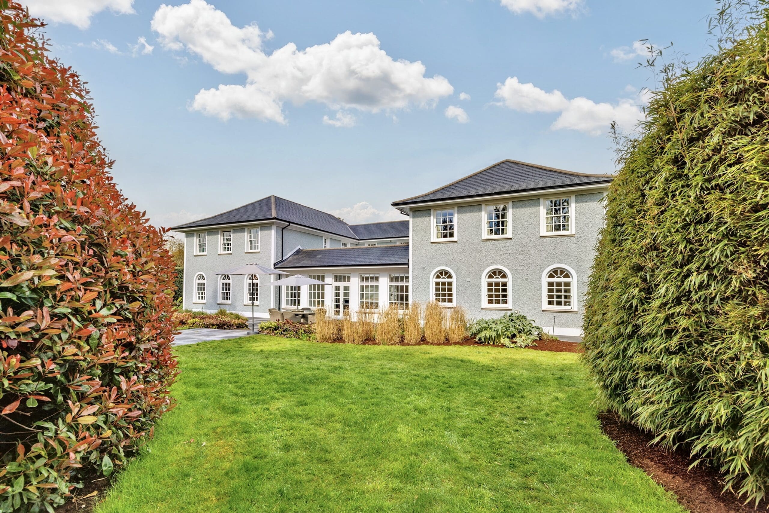 Rear garden view of Rochtaine Mansion.