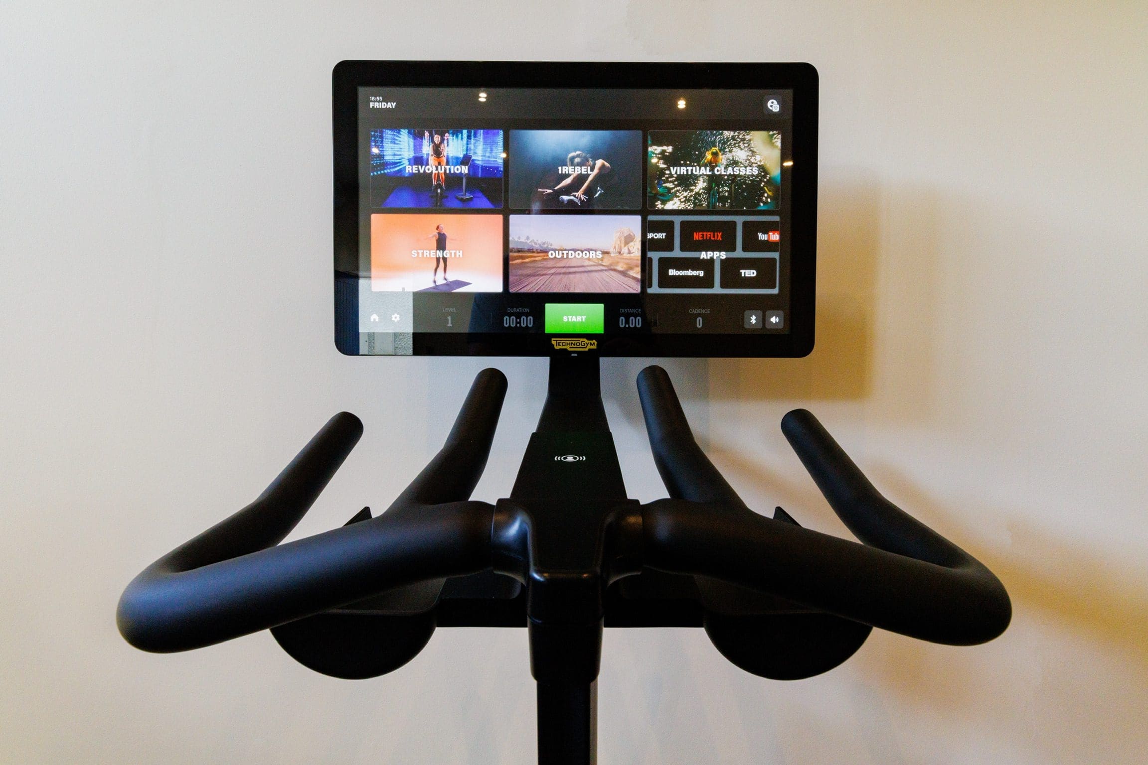 Technogym bike in the gym at Rochtaine Mansion